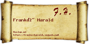 Frankó Harald névjegykártya